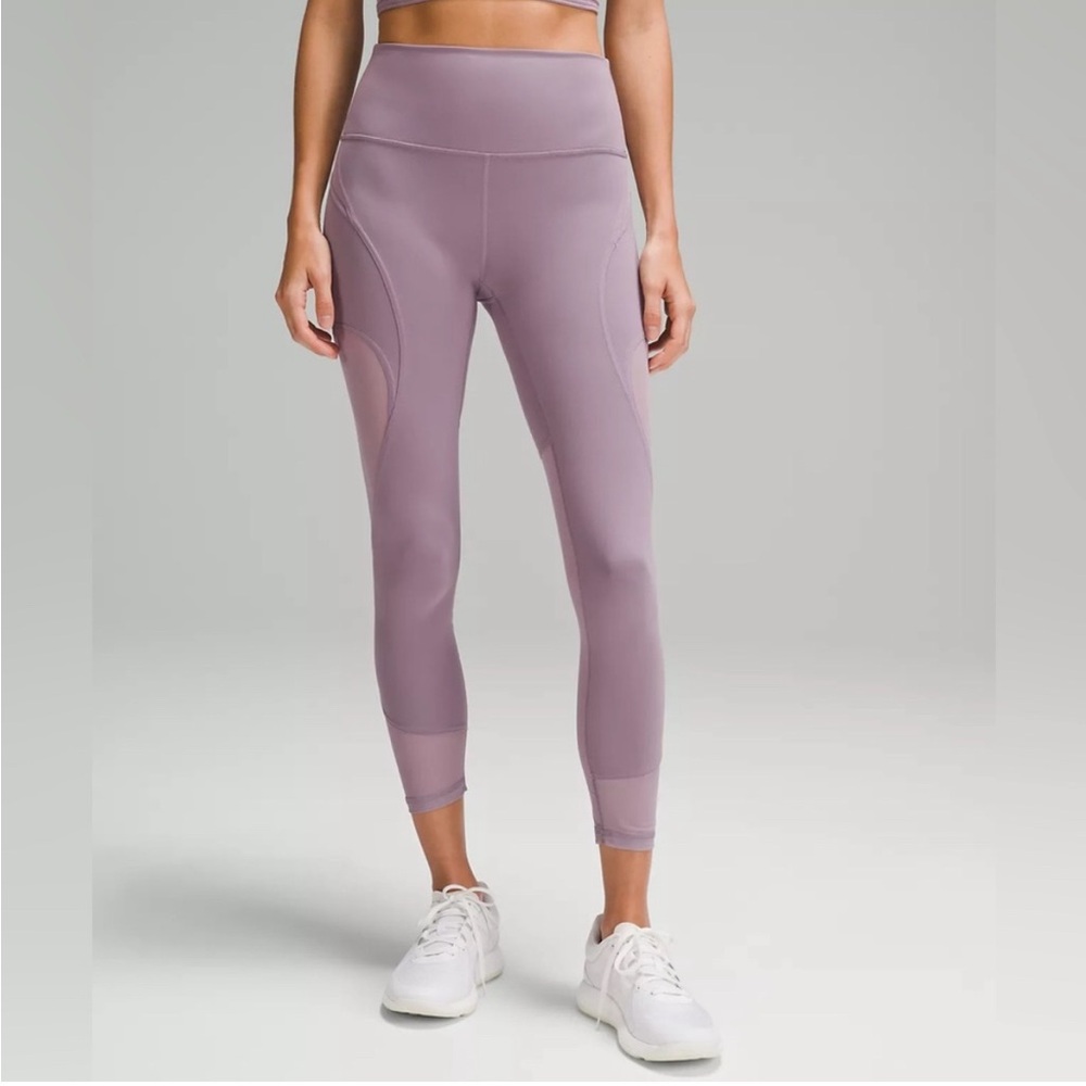 NWT Lululemon Wunder Train Mesh Panel Leggings 25”